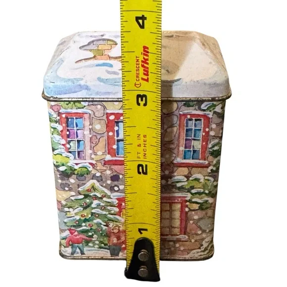 Lillian Vernon 1998 Festive Holiday Tin with Winter Scene - Picture 7 of 8